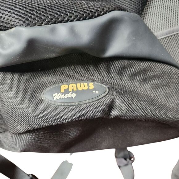 Wacky Paws Animal Backpack Large Black Gray Pet Transport Carrying Bag Head Hole - Picture 9 of 9